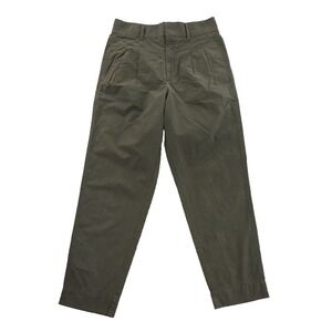Everlane Poplin Pleated Pants Womens 4 Green Poplin High Rise NWOT‎ Casual